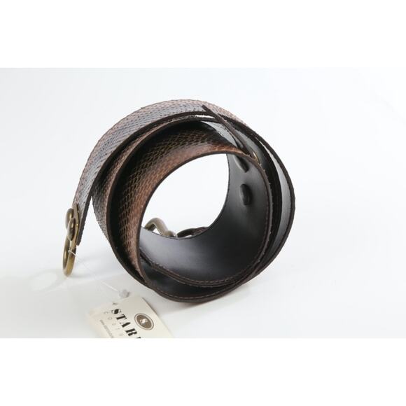 Vintage Snake Print Leather Wide Waist Belt Size L Textured Statement Italy main image 8